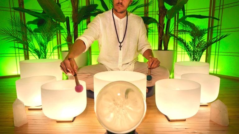 528Hz Reduce Anxiety in 5 Minutes | Gentle Crystal Singing Bowls Sound Bath Music for Stress-Free Sleep | Overnight 8 Hours